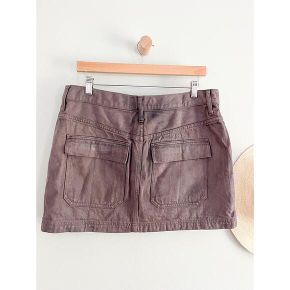 Madewell x MN | Denim Patch-Pocket Micro Mini Skirt | Chalked Fig | Sz 30 - Picture 8 of 11